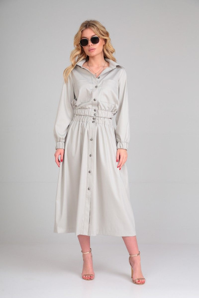 Летний костюм из хлопка: блуза и юбка со вставками Takka Plus 23-182 - фото 1