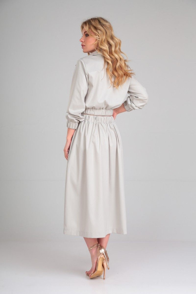 Летний костюм из хлопка: блуза и юбка со вставками Takka Plus 23-182 - фото 6