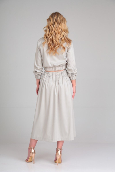 Летний костюм из хлопка: блуза и юбка со вставками Takka Plus 23-182 - фото 7