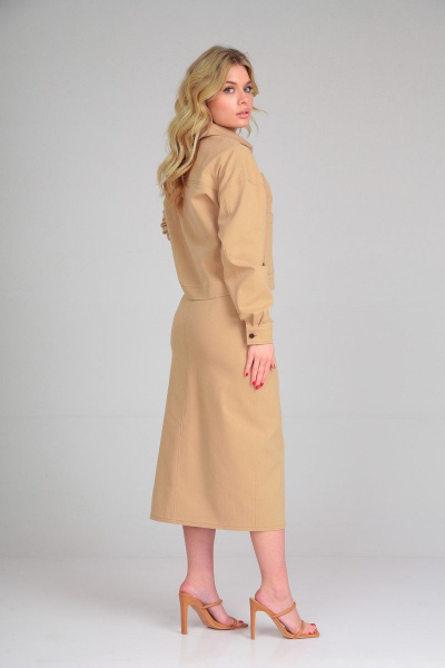 Костюм куртка и юбка из джинса и хлопка Takka Plus 23-183 - фото 8