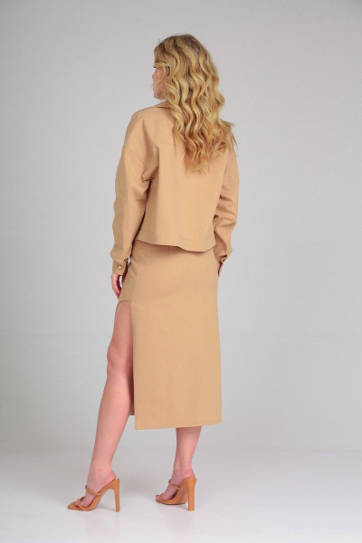 Костюм куртка и юбка из джинса и хлопка Takka Plus 23-183 - фото 7