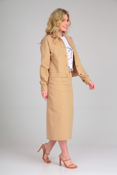 Костюм куртка и юбка из джинса и хлопка Takka Plus 23-183 - фото 5