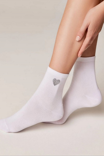 Белые хлопковые носки с сияющим рисунком CONTE CONTE_CLASSIC_427 белый - фото 1