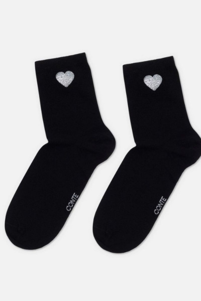 Черные хлопковые носки с сияющим рисунком CONTE CONTE_CLASSIC_427 черный - фото 4