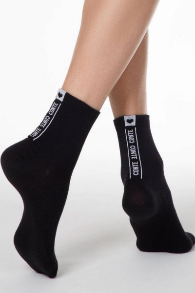 Черные носки из трикотажа с надписью Conte CONTE CONTE_CLASSIC_152 черный - фото 3