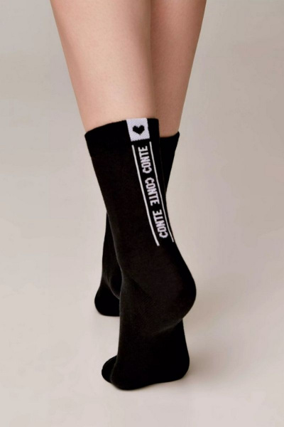 Черные носки из трикотажа с надписью Conte CONTE CONTE_CLASSIC_152 черный - фото 1