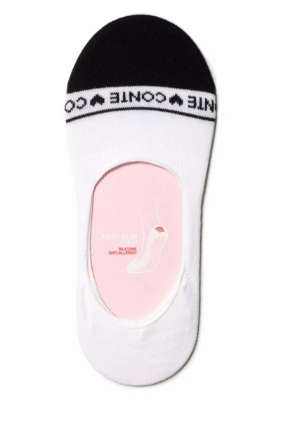 Белые хлопковые подследники с люрексом и антискользящим покрытием CONTE CONTE_CLASSIC_228 белый - фото 2