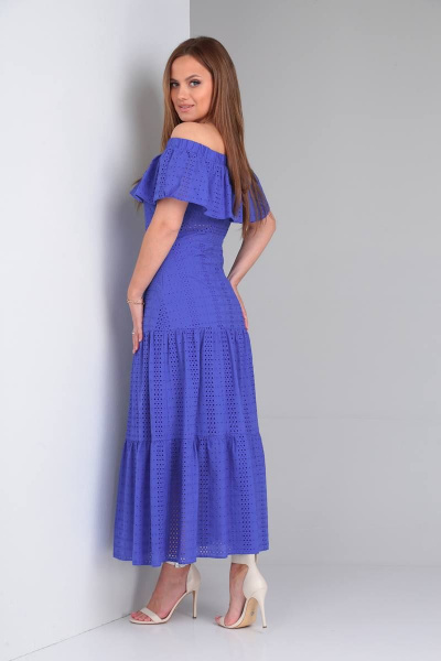 Платье летнее с шитьем и завязывающимися бретелями TVIN 7630 василек - фото 5