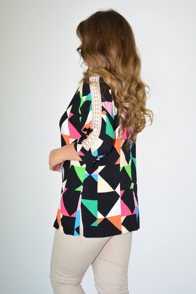 Блуза свободного кроя из вискозы и кружева Needle 518 - фото 2