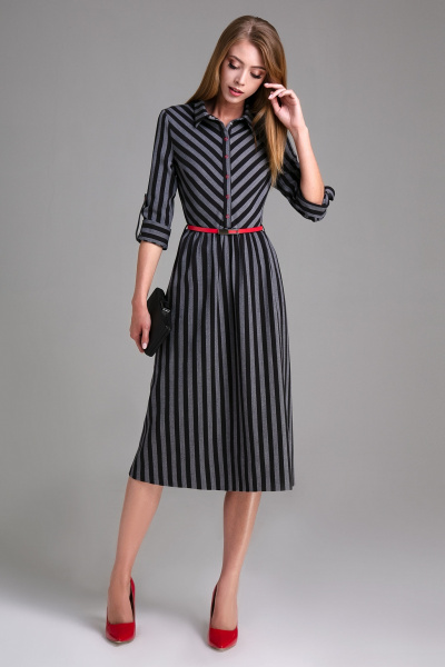 Платье Панда 450180 серо-черный - фото 1