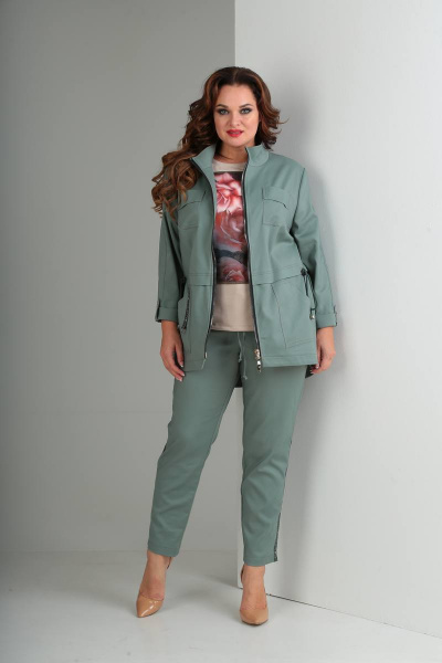 Брюки, жакет, футболка Tensi 273 светло-зеленый - фото 2