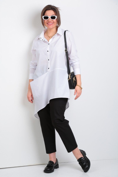 Блуза GRATTO 4014 белый - фото 4