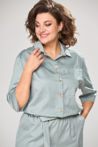 Комбинезон ANASTASIA MAK 1083 серо-мятный - фото 6