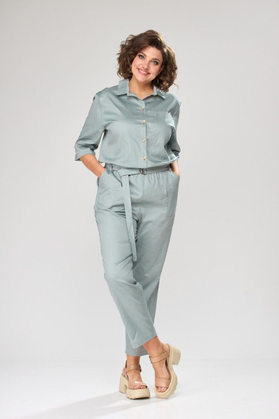 Комбинезон ANASTASIA MAK 1083 серо-мятный - фото 2