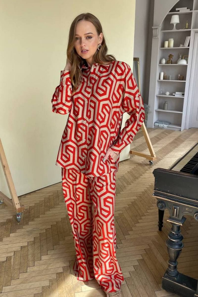 Летний костюм двойка из вискозы: рубашка и брюки PUR PUR 959/16 - фото 1