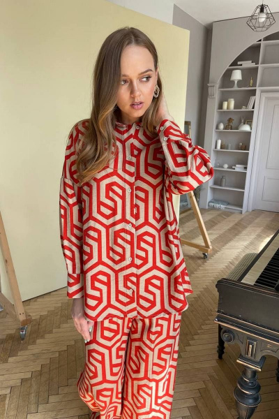 Летний костюм двойка из вискозы: рубашка и брюки PUR PUR 959/16 - фото 3