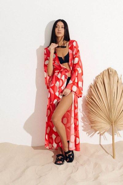 Летний кардиган прямого свободного кроя с принтом ANNETE A732 - фото 3