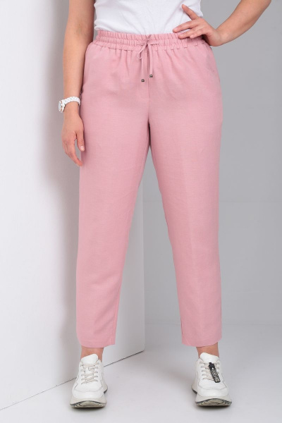 Брюки из льна свободного к низу с резинкой и карманами Lady Secret 0168 фламинго - фото 2
