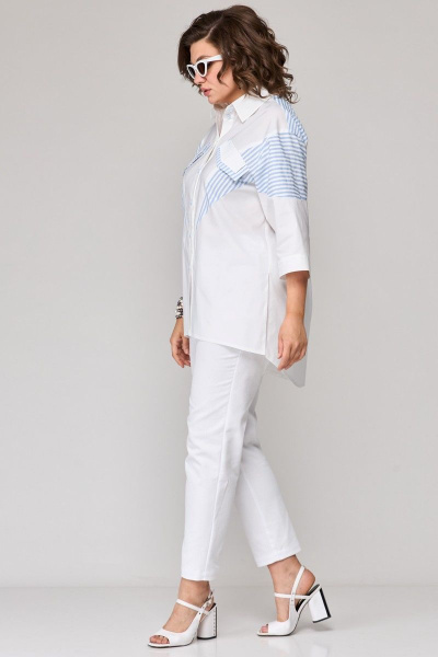 Блуза EVA GRANT 7183-1 белый_с_принтом - фото 4