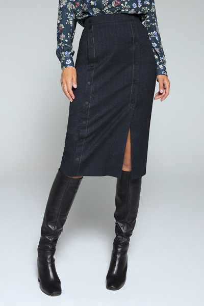 Юбка LaVeLa L20043 темно-синий - фото 2