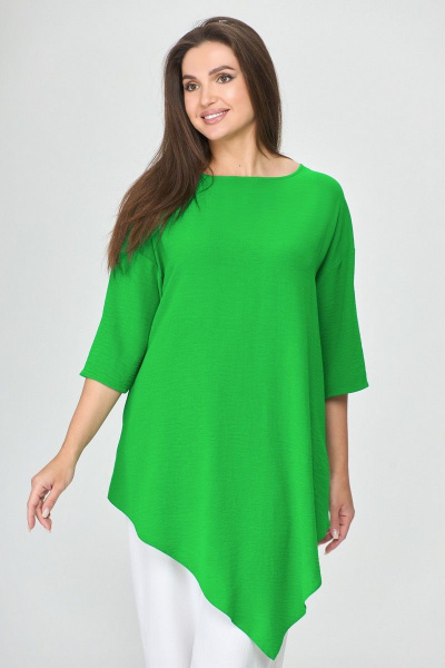 Блуза женская летняя свободного силуэта с карманами Abbi 4008 салатовый - фото 1