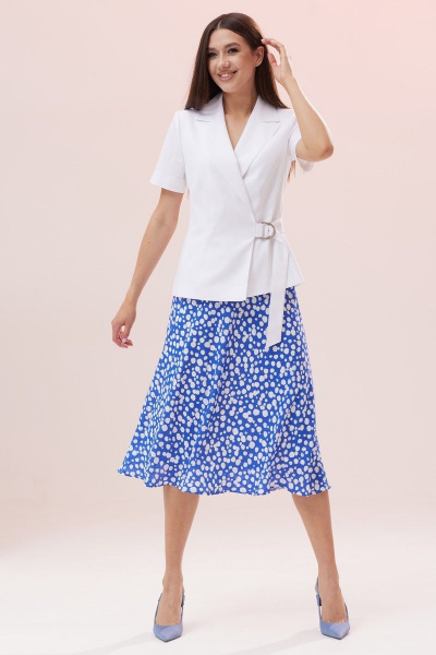 Комплект из жакета и юбки из шифона с поясом Ларс Стиль 784 - фото 1