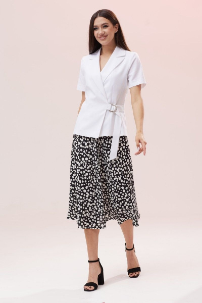 Жакет и юбка из текстиля с рельефами и поясом Ларс Стиль 784/1 - фото 1