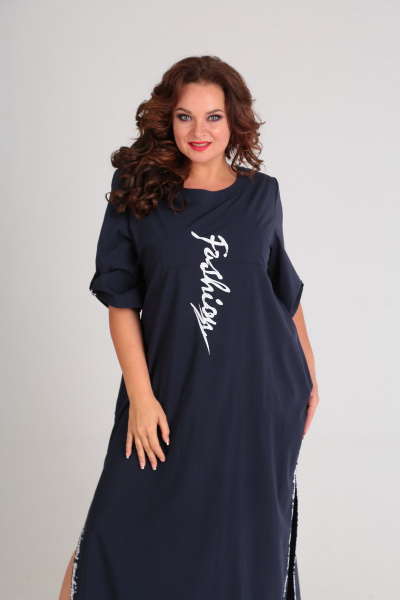 Платье Andrea Style 00183 , синий - фото 3