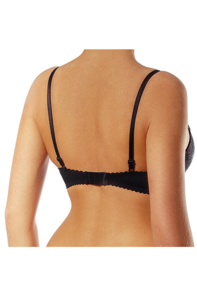 Бюстгальтер кружево и трикотаж черный для каждодневной носки Lisse Lingerie М-001 черный - фото 3