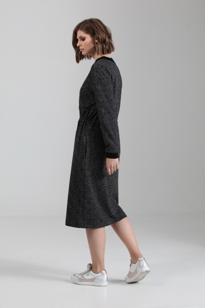 Длинное трикотажное платье прямого силуэта с тесьмой-застежкой Anna Majewska 1257 - фото 2