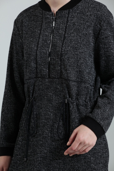 Длинное трикотажное платье прямого силуэта с тесьмой-застежкой Anna Majewska 1257 - фото 3