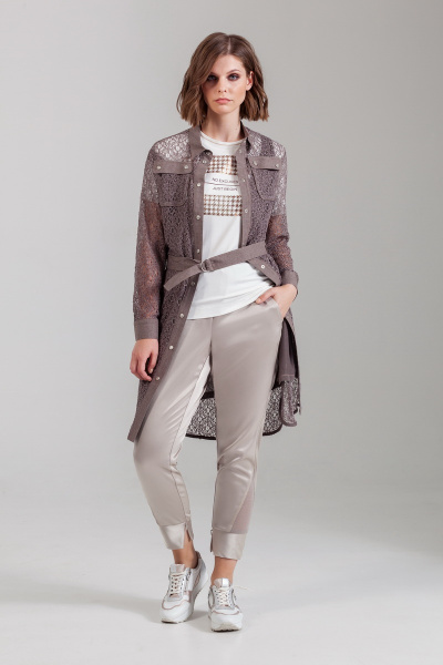 Кружевное платье рубашечного типа с поясом и карманами Anna Majewska 1990 - фото 1