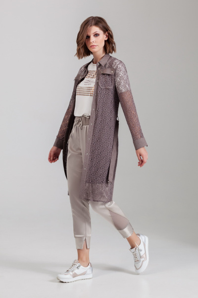 Кружевное платье рубашечного типа с поясом и карманами Anna Majewska 1990 - фото 2