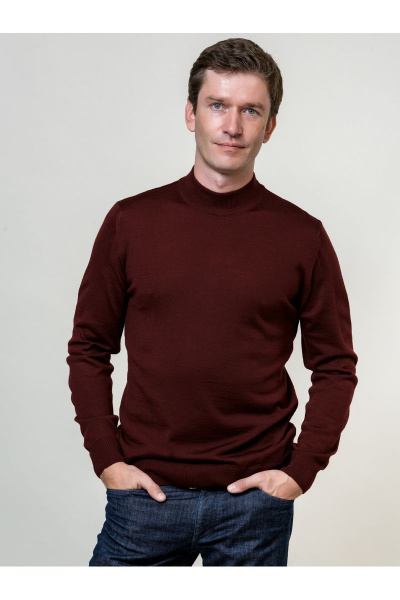 Красный шерстяной джемпер с горловиной-стойкой Subota 26028 бордо(170/176) - фото 1