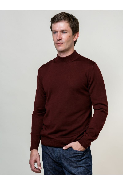 Красный шерстяной джемпер с горловиной-стойкой Subota 26028 бордо(170/176) - фото 2
