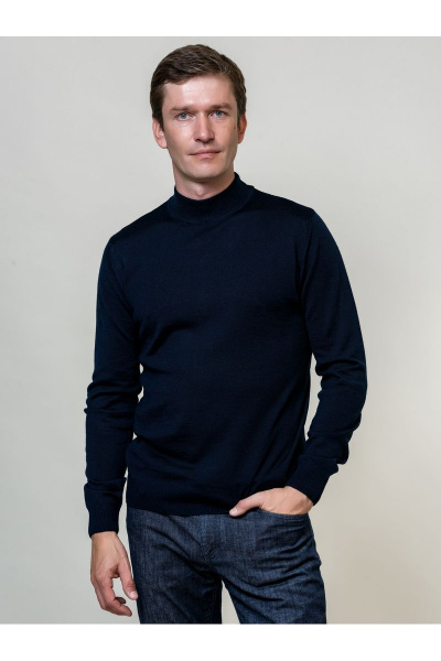 Джемпер мужской шерстяной базовый с горловиной-стойкой Subota 26028 синий(170/176) - фото 1