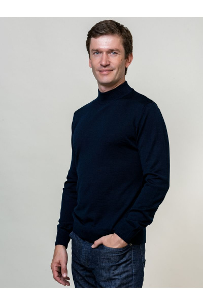 Джемпер мужской шерстяной базовый с горловиной-стойкой Subota 26028 синий(170/176) - фото 2