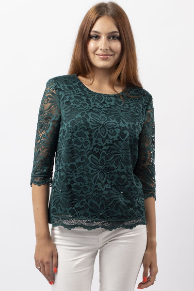 Блуза VIZAVI 584 изумруд - фото 1
