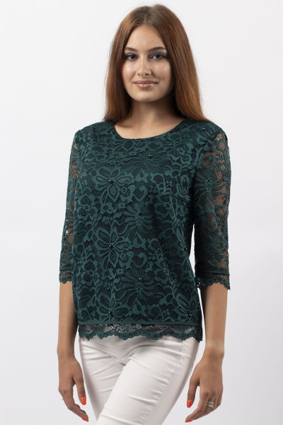 Блуза VIZAVI 584 изумруд - фото 2