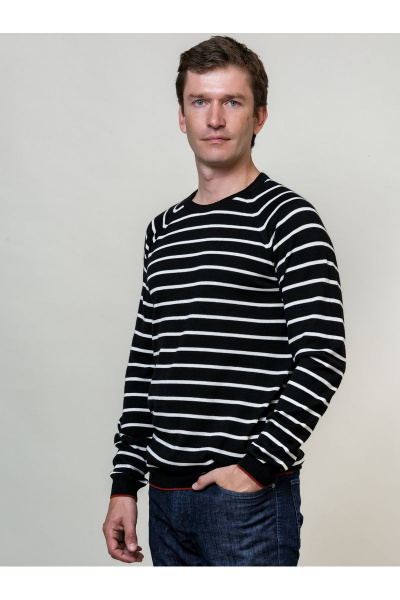 Черный шерстяной джемпер деловой стиль Subota 1901 черный(182/188) - фото 2