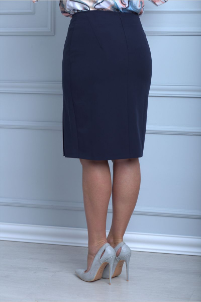 Юбка прилегающая классическая с подкладкой и молнией Anelli 324 синий - фото 5