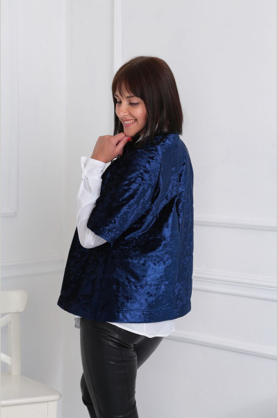 Жилет стеганый из велюра с контрастной подкладкой VIA-Mod 422 - фото 3