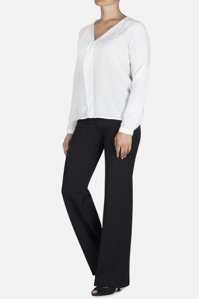 Брюки свободные с клёшем из эластичного габардина Mirolia 629 черный - фото 1