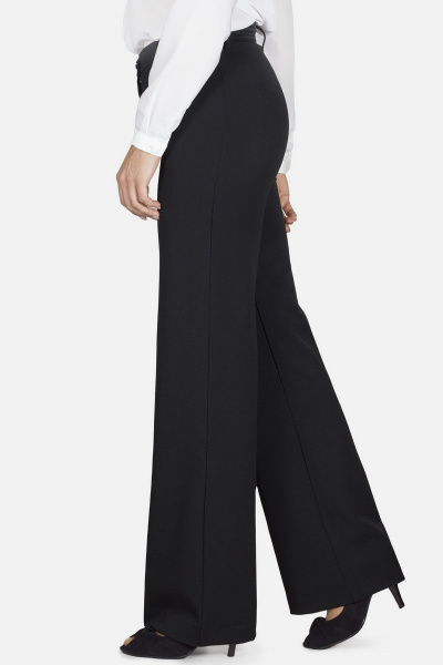 Брюки свободные с клёшем из эластичного габардина Mirolia 629 черный - фото 2
