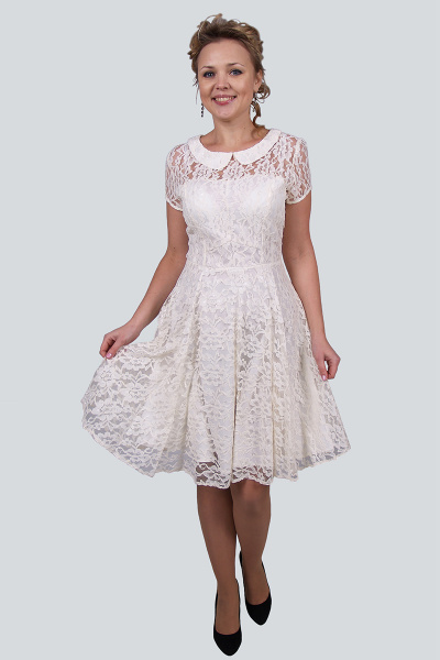 Платье Zlata 1638A молочный - фото 1
