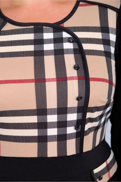 Платье Anelli 122 черный-беж - фото 3