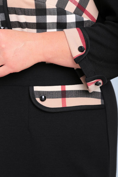 Платье Anelli 122 черный-беж - фото 4