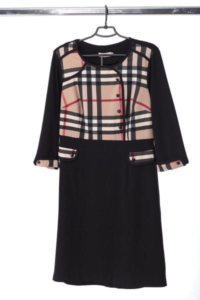 Платье Anelli 122 черный-беж - фото 5