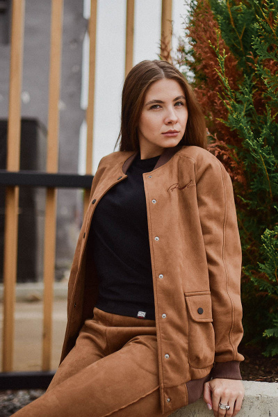 Бомбер RAWR 077 коричневый - фото 7