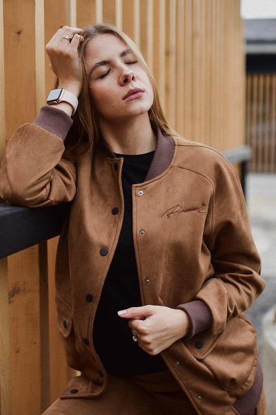 Бомбер RAWR 077 коричневый - фото 8